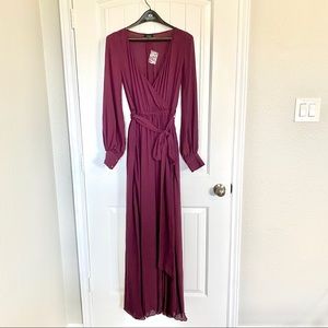 VICI Purple Chiffon Wrap Maxi Dress Small